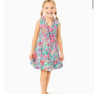 Lilly Pulitzer mini Teresa Dress size 7 Soleil Pink Perfect Poppy